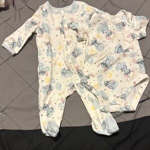 Disney Blue and Yellow Baby Footies